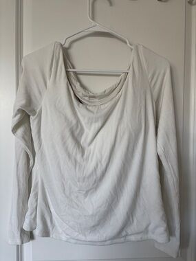 Soma Long Sleeve Scoop Neck Top - White